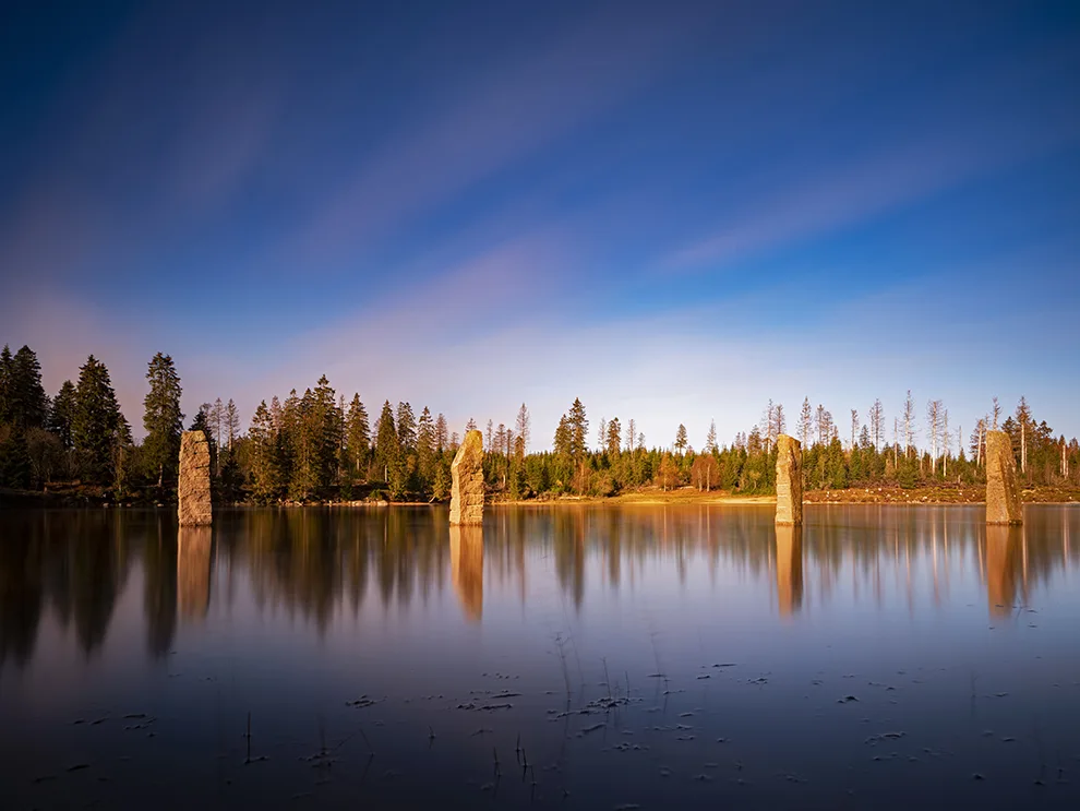 Naturcamping-Harz-am-See-Wandern-Oderteich-Abendhimmel